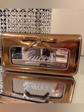 Gucci Bronze Bow Mirror-Window Clutch